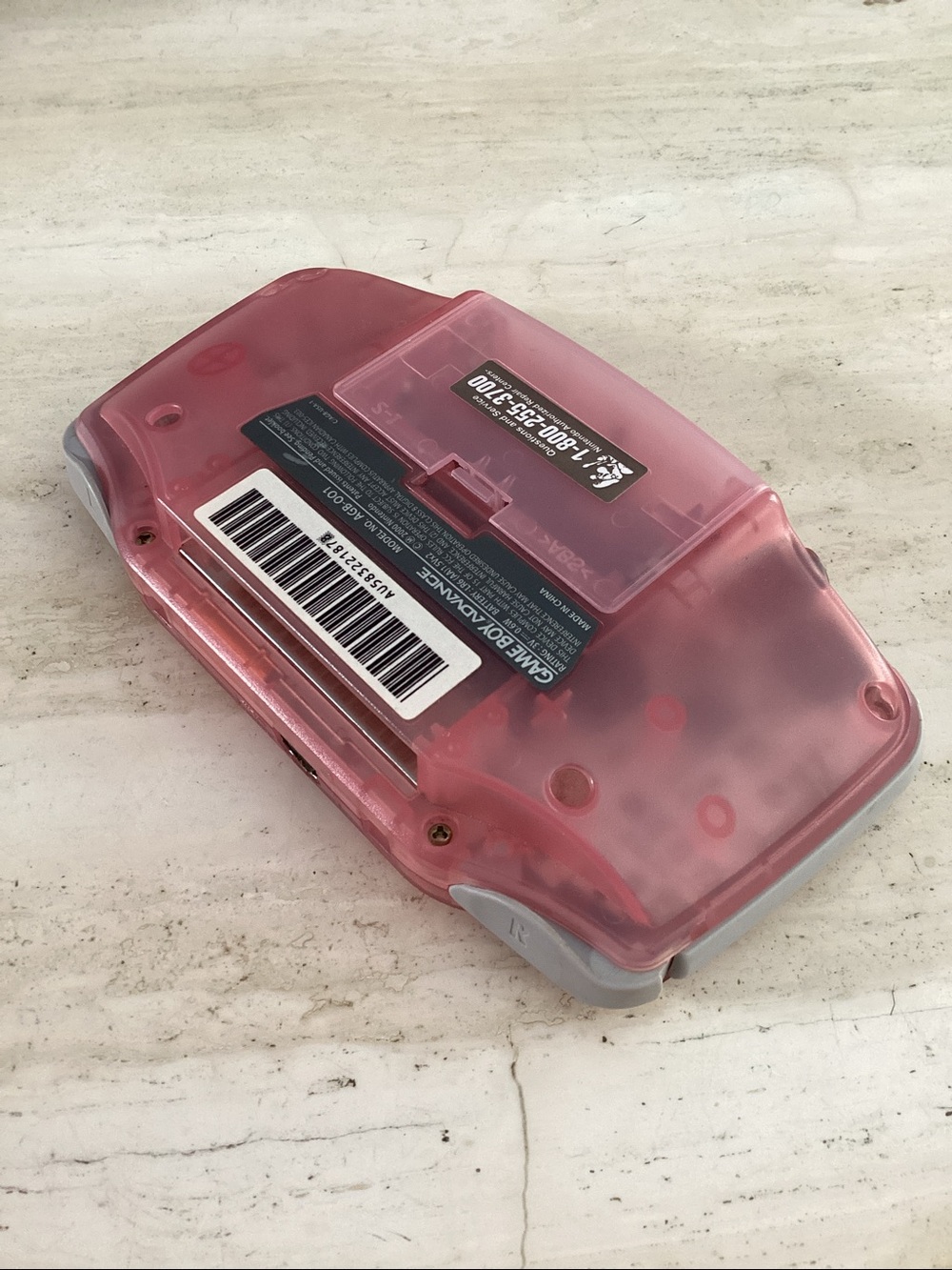 Nintendo Gameboy Advance Console Clear Pink Fuchsia Game Boy GBA AGB-001 - Picture 10 of 16